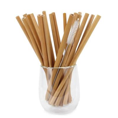 China Amazon Hot Sale Composable Driking Straws Biodegradable Natural Bamboo Fiber Straw Whosell 20cm Biodegradable Straws for sale