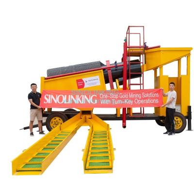 China For Placer / Alluvial Gold Washing Small Scale 20-30 Tons Gold Mining Mobile Gold Washing Plant Machine zu verkaufen