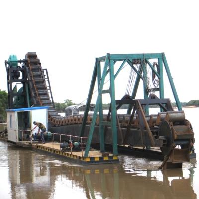 China energy & SINOLINKING Floating Chain Bucket Dredger Gold Mining Dredge For Sale Te koop