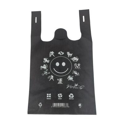 China OEM Professional Handled Factory D Cut Non Woven Vest Handle T-shirt Bag Shopping Bag for sale