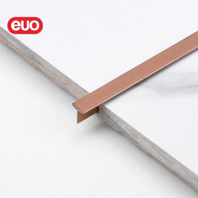 China Modern Decorative EU 6mm T Shape Tile Trim Stainless Steel Strip Stainless Steel T Profile For Door And Wall for sale