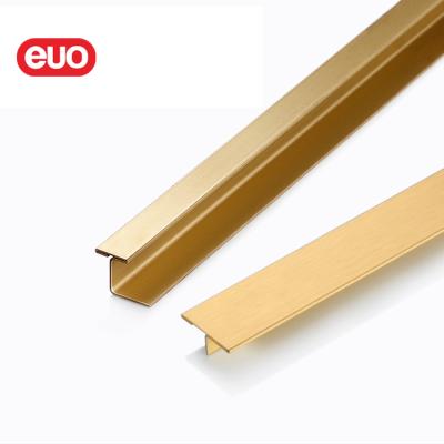 China Modern Brass Tile Trim Satin Brass Wall Inlay Tile Australia EUO Floor Transition Strips for sale