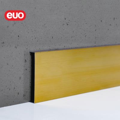 China Euo Simple Design Modern Stainless Steel U Shape 60mm Skirting Board Floor Skirting Skirting Baseboard for sale