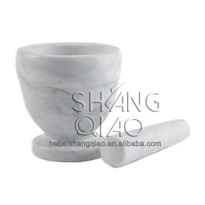 China Viable Factory Direct Supply Premium Quality Marble Mortar And Pestle Grinder 4-Inch White for sale