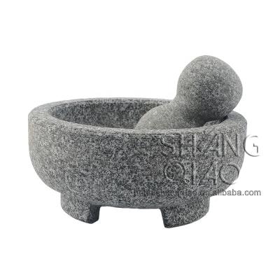 China Amazon Molcajete Viable Stone Grinder, Large Size Granite Spice Grinder, Molcajete Mexicano Pestle and Mortar Set for sale