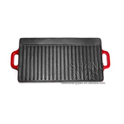 China Amazon CLASSIC Hot Sale Rectangular Enameled Reversible Cast Iron BBQ Grill Dish for sale