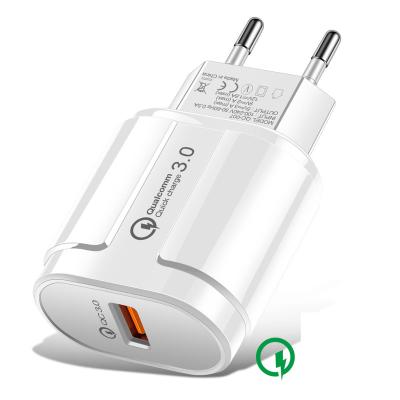 China Best Selling 5V 3A Quick Fast Mobile Phone QC 3.0 USB Port EU USA Plug Travel Wall Charger Adapter for sale