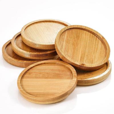 China Products CLASSIC home gardening natural bamboo round factory wooden saucer for sale