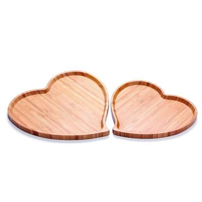 China Minimalist Guaranteed Quality Unique Heart Shaped Bamboo Saucers Tray Wooden Factory New Wooden Saucer for sale