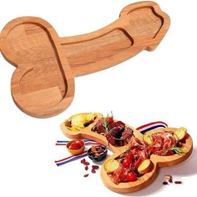 China Unique Disposable Bamboo Cheese Platter Funny Meat Wine Platter Cheese Board Appetizer Women Gifts for sale