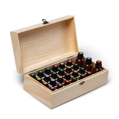 China Handmade Oil Bottle Storage Case Display Rack Rectangle Oil Display Rack Organizer Wooden Essential Oil Box for sale