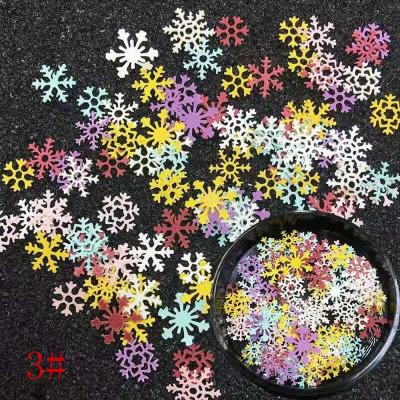 China Easy Apply Beaded Color Snowflake Nail Pieces Hollow Out Mixed Nail Art Christmas Decoration Set for sale