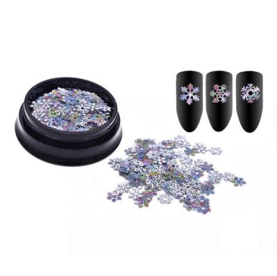 China Easy Apply New Style Nail Art Jewelry Christmas Snowflake Ultra-thin Glitter Nail Art Decoration Wholesale Nail Pieces for sale