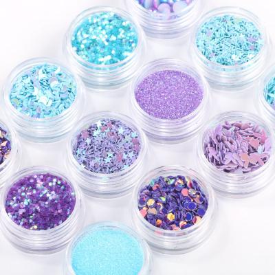 China Easy Apply 12 Grids Girls Nails Star Diamond Moon Shapes DIY Manicure Glitters Nail Sequin Decorations for sale