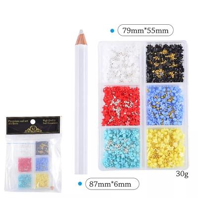 China Hot Popular youvi Nail Art Beauty Finger Nail Gold Beads Mini Colorful Resin 3D Acrylic Flowers Nail Art Stickers Charms For Nails for sale