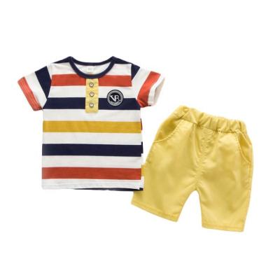 China High quality eco-friendly baby clothes appliqued summer spring kids boy dress sets for sale