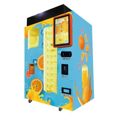 China Large Screen Automatic Touch Service Hotel Metro Station Mall Individual Capacity Card Reader Payment Intelligent Fresh Juice Vending Machine Orange for sale