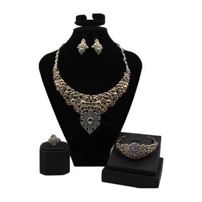 China Hot Sale Fashion Environmental Friendly Women Party Jewelry Set Necklace Earring Bracelet Ring Jewelry Sets for sale