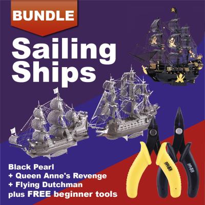 China DIY TOY Piececool Pirates The Black Pearl DIY Pirates Of The Caribbean All Metal Pirate Ship Assembly Model 3D Puzzle For Birthday Gifts Kids Toy for sale