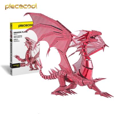 China 2021 Toy Piececool Popular Toys Private Label Kid DIY Educational 3d Puzzle Metal Model Flying Dinosaur Educational Puzzle for sale