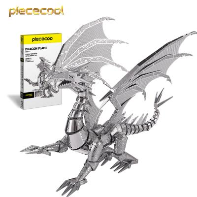 China Educational Toy High Quality Unique Best Gift Animal Shaped Model Assembling DIY 3D Flying Dragon Metal Jigsaw Puzzle For Adults for sale