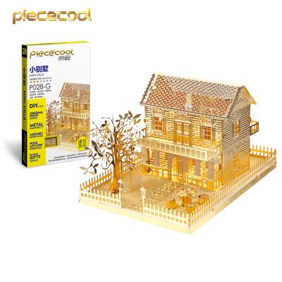 China DIY MINI TOY piececool 3D metal jigsaw puzzle VILLA jigsaw puzzle DIY house toy gifts for teens and adults for sale