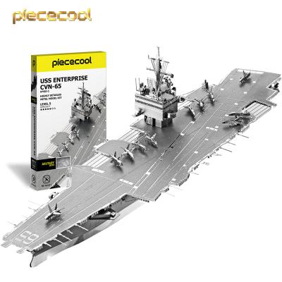 China DIY TOY Piececool Popular Military Series 3d Metal Puzzle Toy Adults Assembled Aircraft Carrier USS ENTERPRISE CVN-65 Warship Model for sale