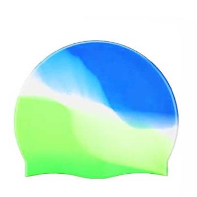 China Custom Made Recycled Swim Caps Waterproof Durable Comfortable Latex Silicone Swim Cap Eco - Friendly Multi Colors for sale