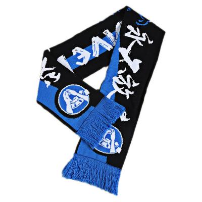 China Custom Logo Soccer Team Fans Scarf Long Long Scarves for sale