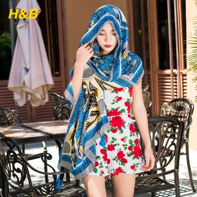 China Cozy Cozy Square Printed Beautiful Muslim Women Cotton Polyester Hijab Scarf for sale