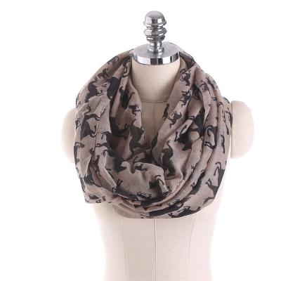 China 2019 New Summer 85*85cm Indian Loose Cotton Voile Fabric Horse Infinity Scarf 85*85cm for sale