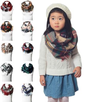 China Wholesale Acrylic Tartan Winter Cashmere Infinity Scarf For Kids for sale