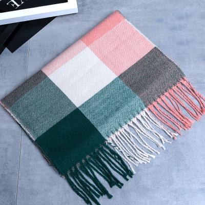 China Long Long New Style Winter Pashmina Contrast Color Plaid Scarf For Kids for sale