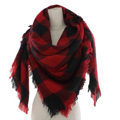 China Hot-selling popular product autumn and winter street lattice plaid black and American black and white scarf European and American street scarf and red grid for sale