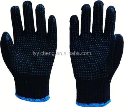 China Anti-slip PVC Diotted Cotton Glove / Natural White PVC Dotted Gloves for sale