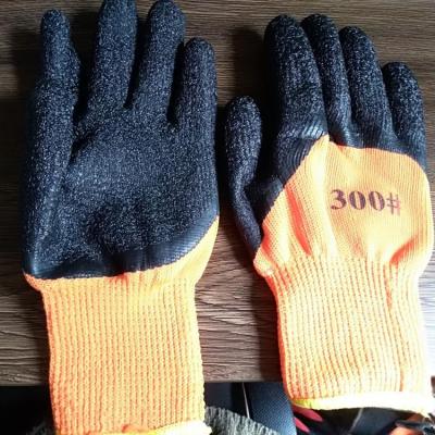 China Cotton/Polyester 13 Gauge Black Latex Ride Terry/Work Gloves/Safety Gloves for sale