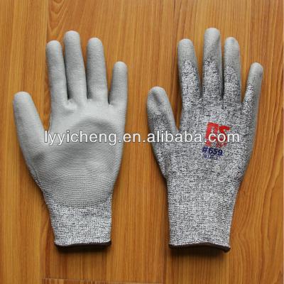 China Cutting Heavy Duty Plastic PU Dipped Working Gloves Porcelain for sale