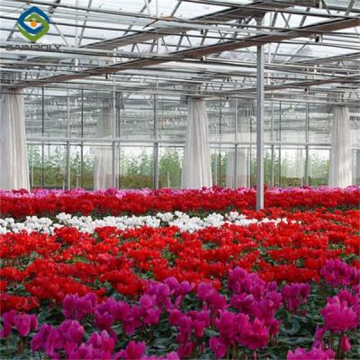 China Flower Farm Greenhouse With Galvanized Steel Space Grid Frame Automated Electric Systems for sale