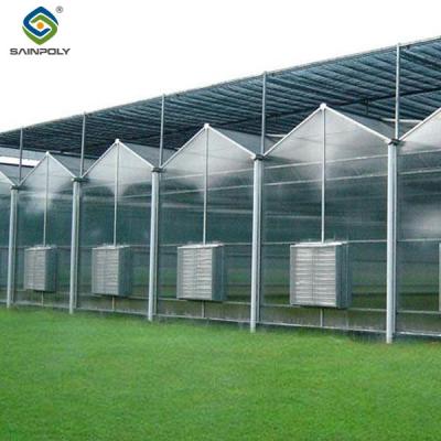 China PC Sheet Venlo Type Greenhouse Large Commercial Polycarbonate Greenhouse Energy Saving for sale