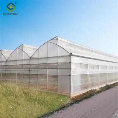 China Vegetables Fruits Growing Gothic Shaped Greenhouse PO PEP Plastic Film Covering for sale