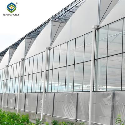 China Galvanized Steel Gothic Shaped Greenhouse Snow Resistance With Ventilation System for sale