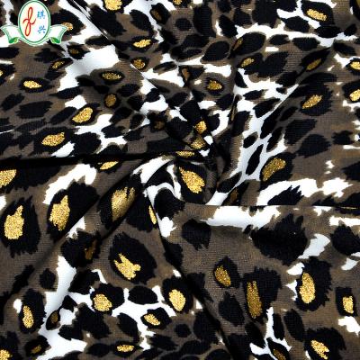 China Breathable Eco-friendly Elastic Foil Printing Digital Leopard Print Fabric For Swimwear for sale