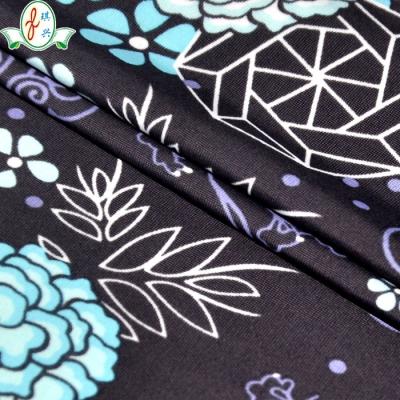 China Polyester Breathable Custom Spandex Dupont Lycra Print Black And White Fabric For Underwear Lingerie for sale