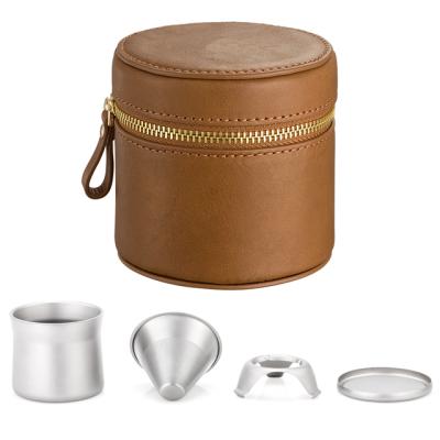 China biocompatible & Corrosion Resistant New Design Titanium Mini Tea Tea and Coffee Portable Infuser with Leather Case for sale