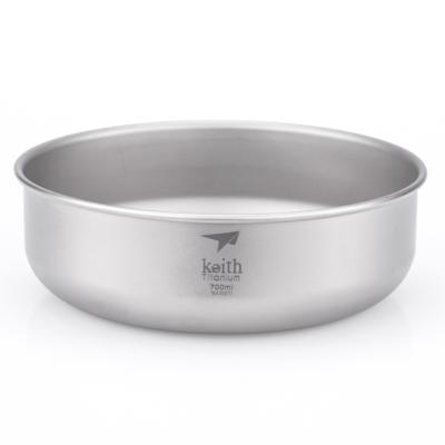 China biocompatible & Anti-corrosion Anti-impact Cutlery Titanium Single Wall Bowl for Travel Picnic Hiking Camping for sale