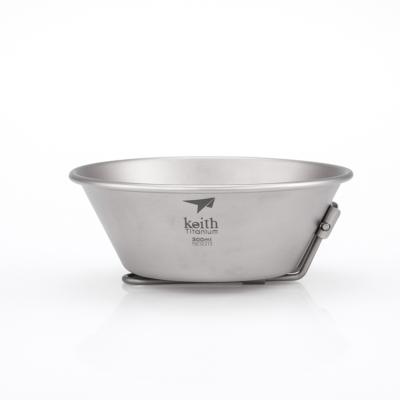 China biocompatible & Camping Cookware Eco - Friendly Titanium Travel Bowl With Folding Handle For Food And Cook for sale