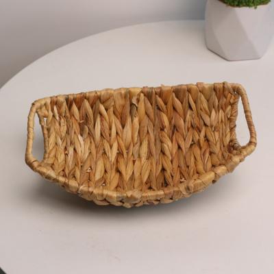 China Sustainable Hot Selling Raw natural water hyacinth trays basket Garden Decoration  Planter Flower Basket for sale