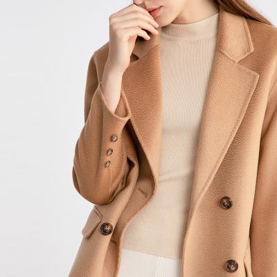 China Autumn double-sided cross women's short water cashmere cashmere woolen coat fashion windproof ripple coat for sale