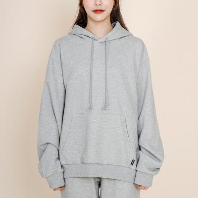 China 2021 Autumn Custom LOGO Solid Color Cotton Spandex Breathable Hoodies Women's Casual Pullover Sweatshirt for sale