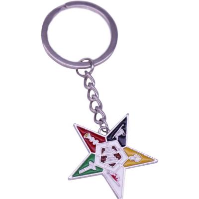 China Environmentally Friendly OES Key Chain Order Of Star Sorority Enamel Star Fraternity Jewelry Gift Woman Oriental Key Ring for sale